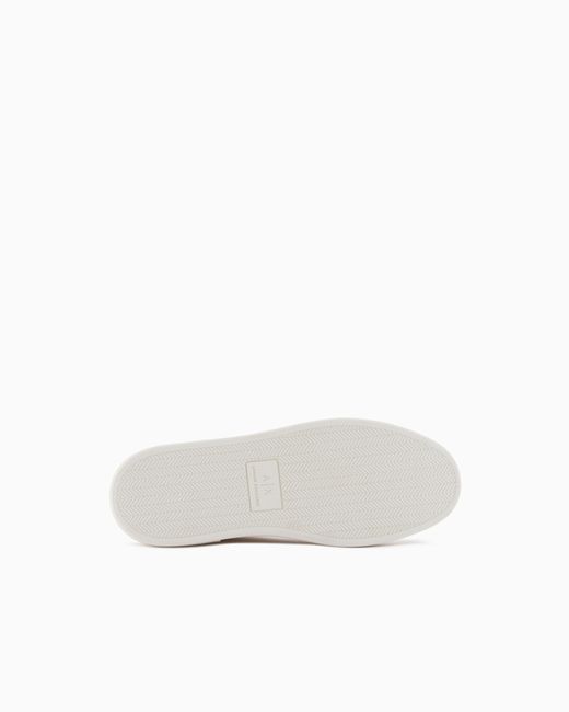 ARMANI EXCHANGE White Urban-Tech Sneakers With Webbing Details