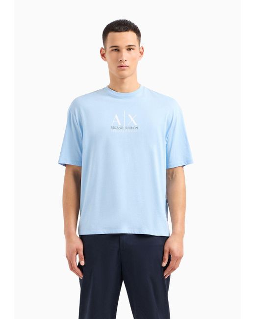 Armani Exchange Blue Milano Edition Relaxed Fit T-shirt for men