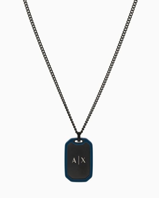 Collana Con Piastrina di ARMANI EXCHANGE in Metallic da Uomo