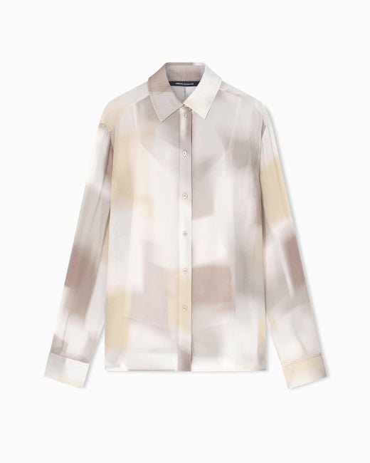ARMANI EXCHANGE White Printed Crinkle Viscose Jacket