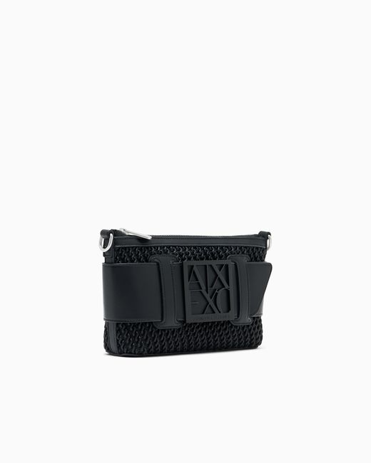 ARMANI EXCHANGE Black Shoulder Bag With Embossed Finish