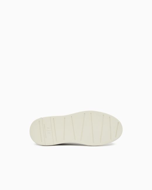 ARMANI EXCHANGE White Urban Chic Suede Sneakers for men
