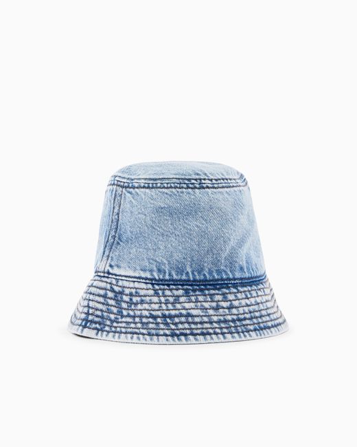 ARMANI EXCHANGE Blue Lightweight Denim Bucket Hat