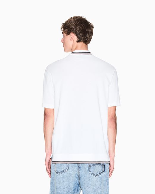 ARMANI EXCHANGE White Cotton Polo Shirt for men
