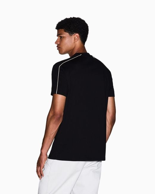 T-Shirt Coupe Régulière Avec Passepoil Contrasté ARMANI EXCHANGE pour homme en coloris Black
