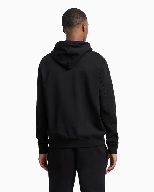 ARMANI EXCHANGE Black Hoodie With Maxi Print for men