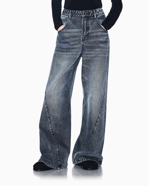 ARMANI EXCHANGE Blue Oversized Fit 5-Pocket Pants