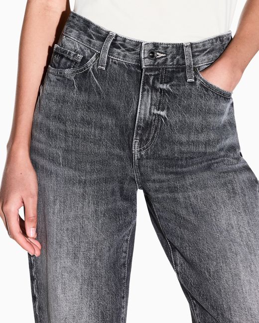 ARMANI EXCHANGE Gray Oversized Fit 5 Pockets Denim Pant