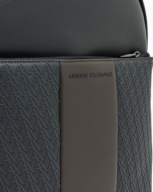 ARMANI EXCHANGE Gray Backpack With An Outside Coating for men