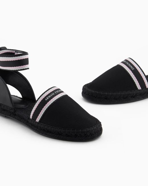 ARMANI EXCHANGE White Espadrilles With Ankle Strap