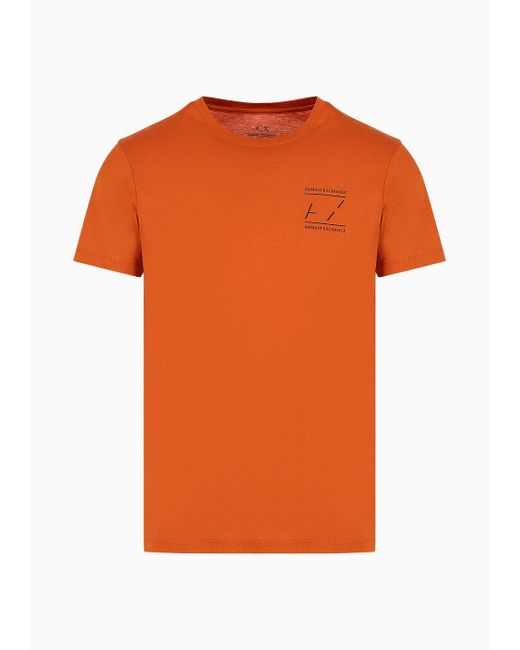 Armani Exchange Orange Slim Fit T-shirt In Mercerized Cotton for men