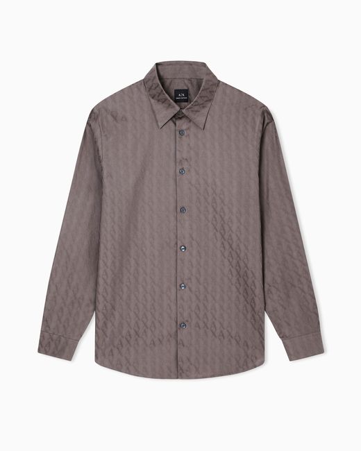 Chemise En Jacquard De Coton Coupe Régulière ARMANI EXCHANGE pour homme en coloris Brown