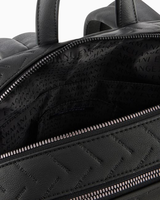 ARMANI EXCHANGE Black Technical Fabric Backpack for men