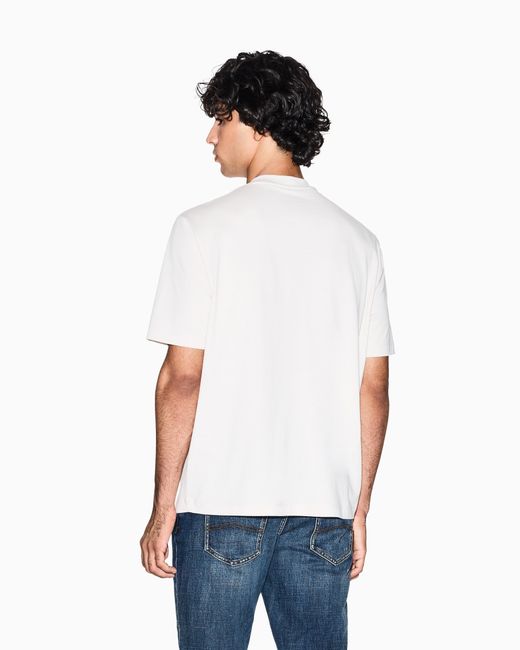 ARMANI EXCHANGE White Regular Fit T-Shirt With Logo Pocket for men