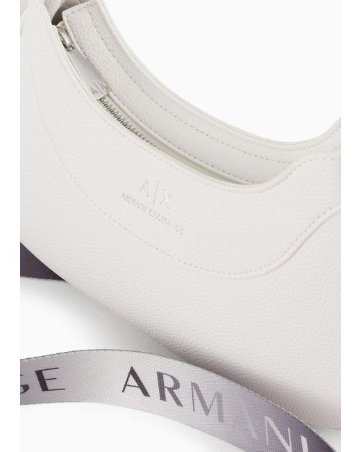 Armani Exchange White Shaped Hobo Bag