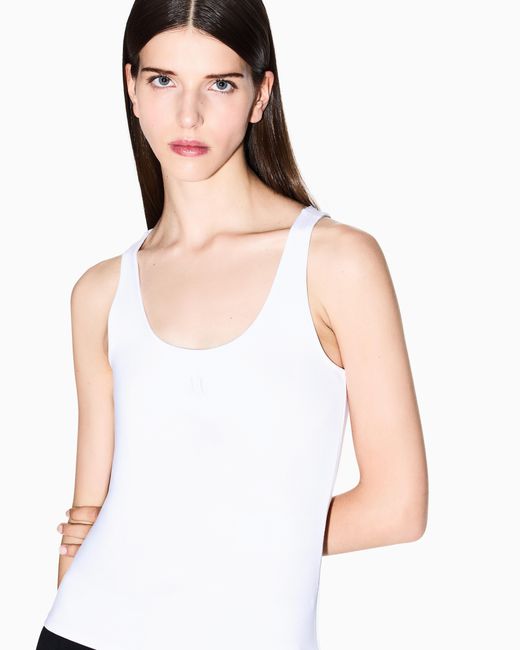 ARMANI EXCHANGE White Fitted Tank Top