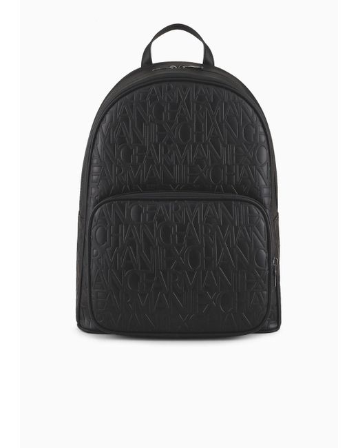 Armani Exchange Black You.me.us. Recycled Nylon Backpack for men