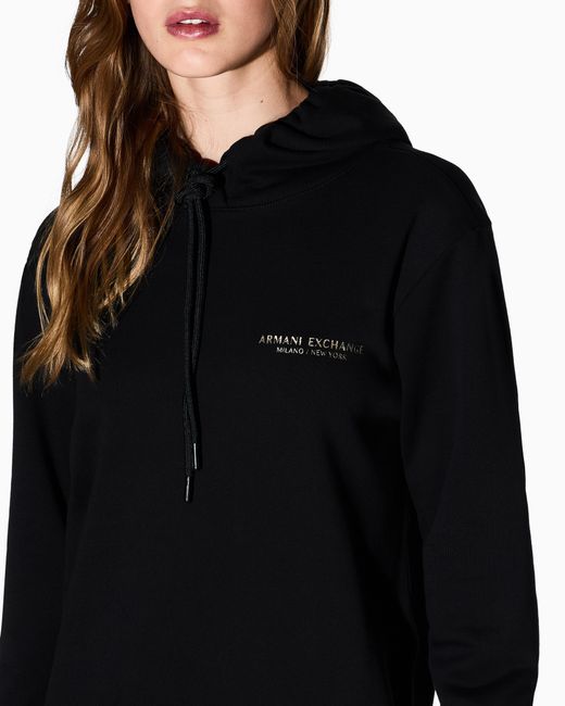 ARMANI EXCHANGE Black Hoodie Dress Essential