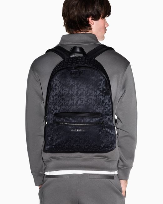 ARMANI EXCHANGE Blue Technical Fabric Backpack for men