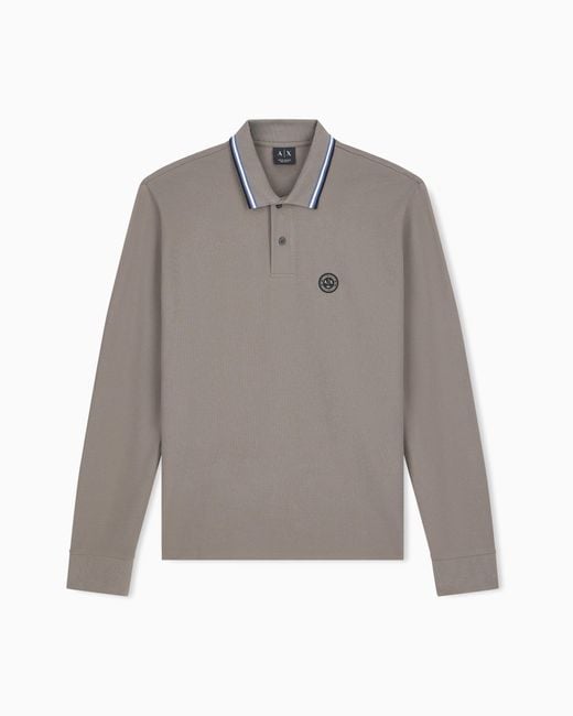 ARMANI EXCHANGE Gray Regular Fit Polo Shirt for men