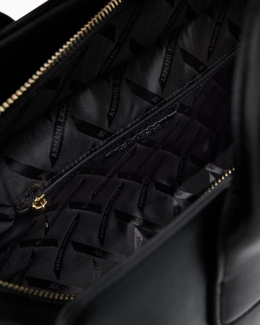 ARMANI EXCHANGE Black Faux Leather Handbag