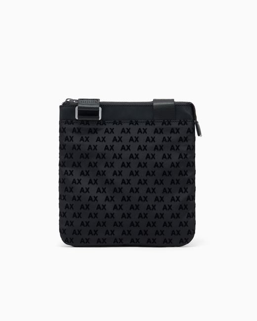 ARMANI EXCHANGE Black Flat Crossbody Messenger Bag for men