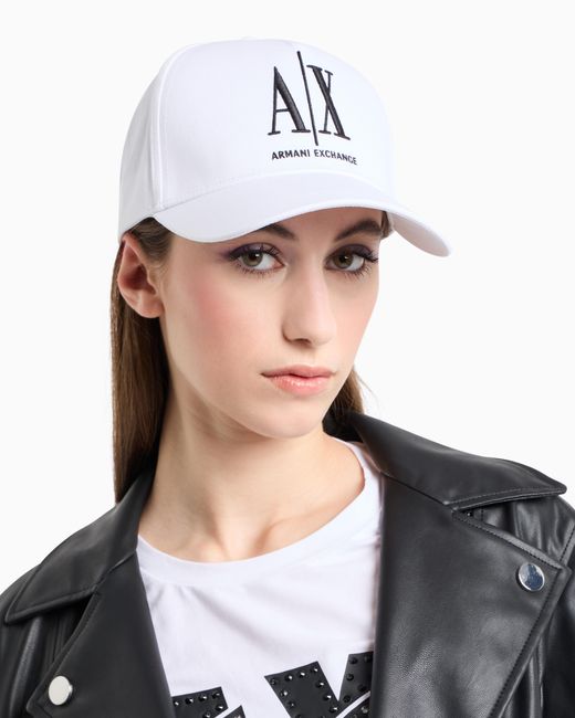 ARMANI EXCHANGE White Icon Project Visor Hat