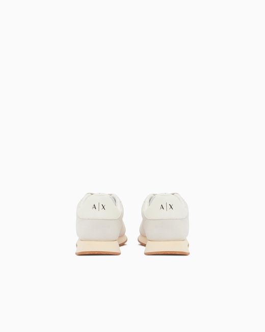 ARMANI EXCHANGE White Sneakers With Side Logo Band for men