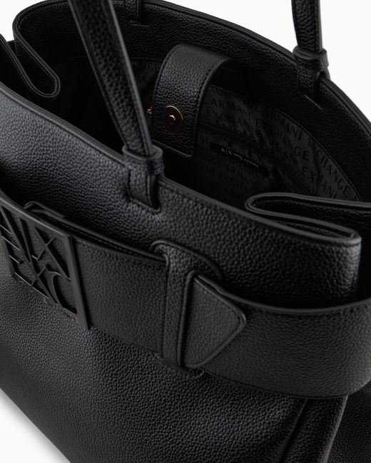 Shoppers Tessuto Tecnico Con Doppi Manici di ARMANI EXCHANGE in Black