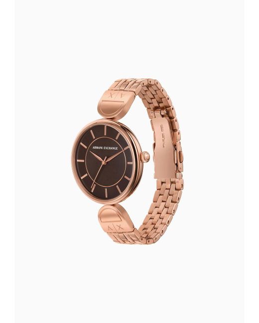 White and rose 2025 gold armani watch