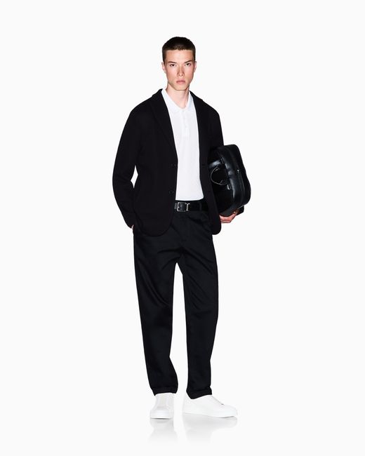 Polo Regular Fit Logo Allover di ARMANI EXCHANGE in White da Uomo