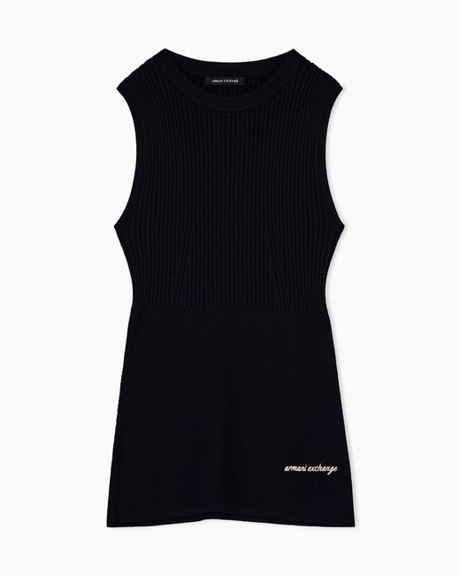 ARMANI EXCHANGE Black Slim-Fit Knit Top