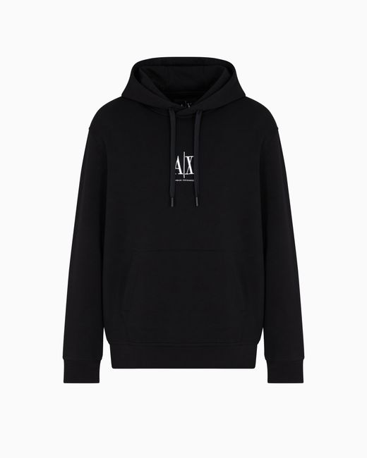 Hoodie With Embroidered Logo ARMANI EXCHANGE de hombre de color Black