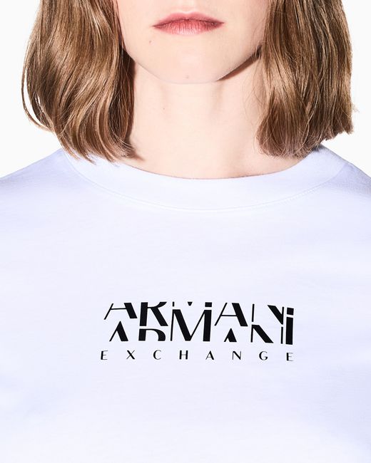 ARMANI EXCHANGE White Oversized Fit T-Shirt