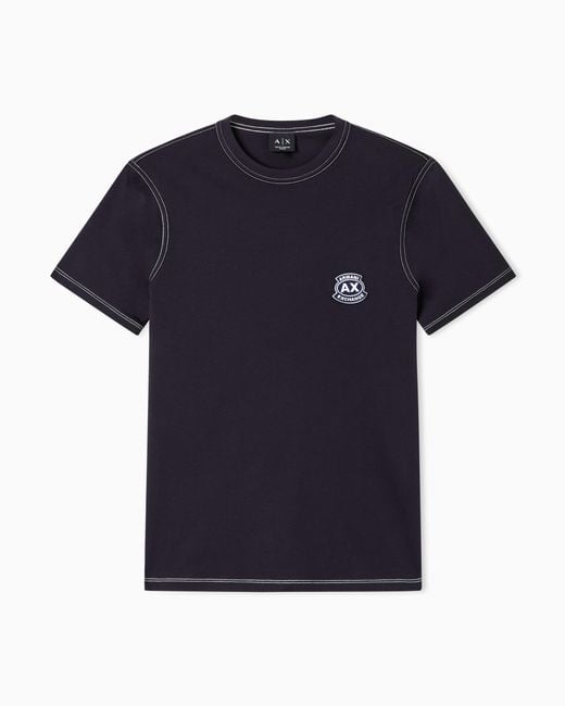 ARMANI EXCHANGE Black Slim Fit Cotton T-Shirt for men