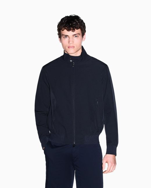ARMANI EXCHANGE Blue Full-Zip Blouson for men
