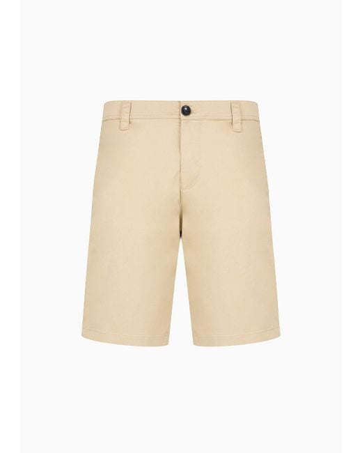 Armani Exchange Natural Stretch Cotton Poly Satin Bermuda Shorts for men