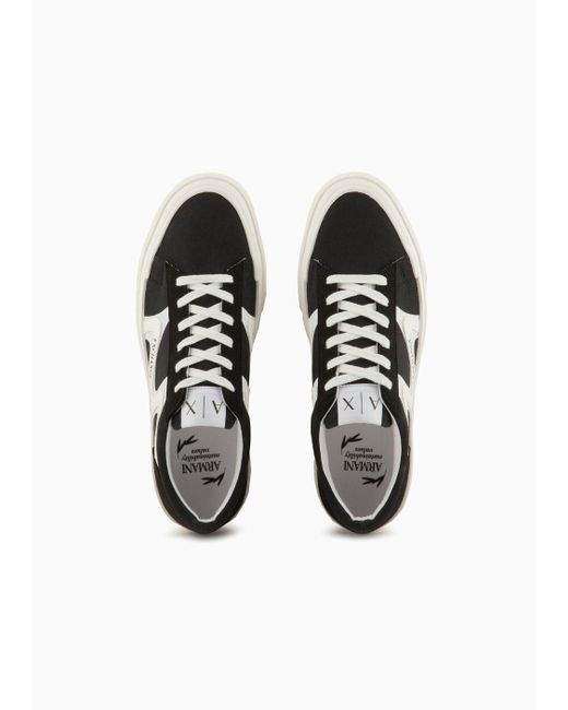 Armani Exchange Black Econappa Sneakers With Tone-on-tone Details for men