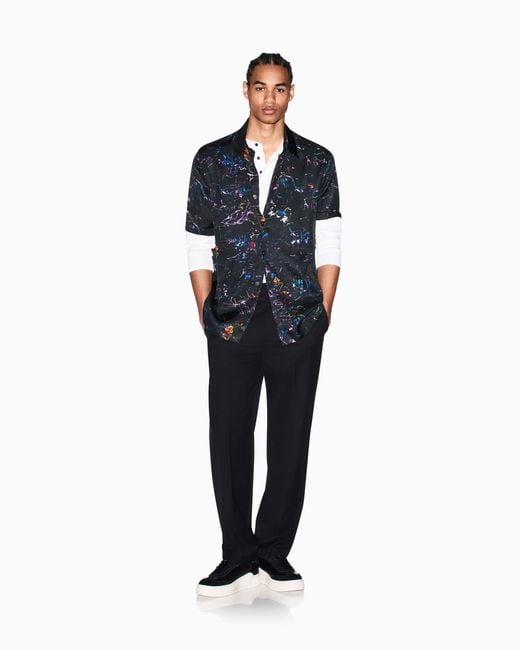 ARMANI EXCHANGE Black Viscose Twill Shirt for men