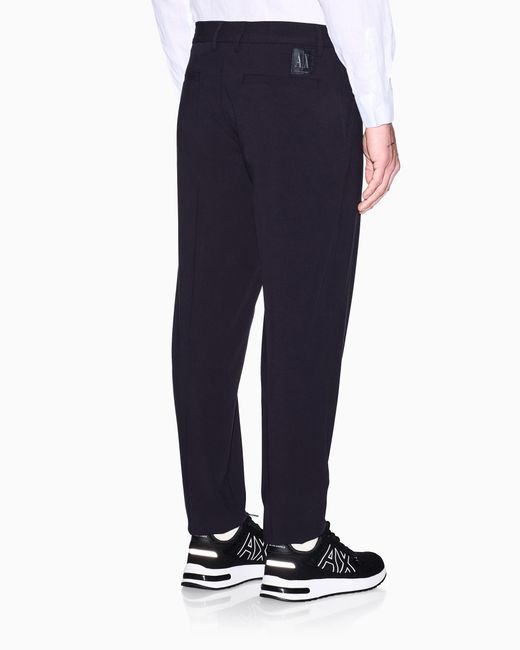ARMANI EXCHANGE Blue Tailored Straight-Leg Trousers for men