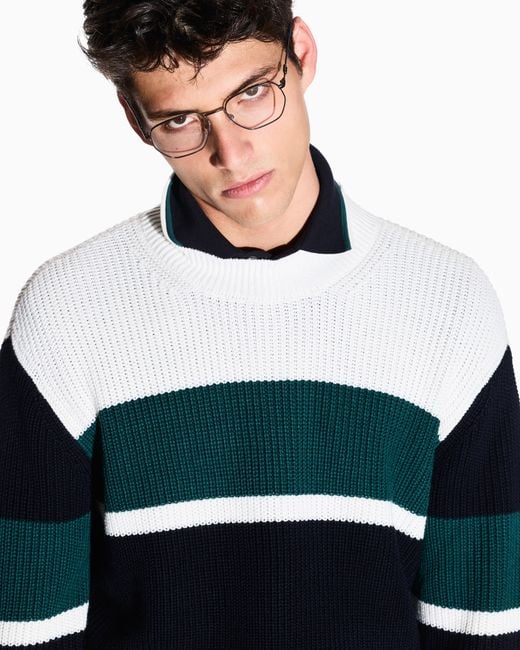 ARMANI EXCHANGE Blue Regular Fit Pullover for men