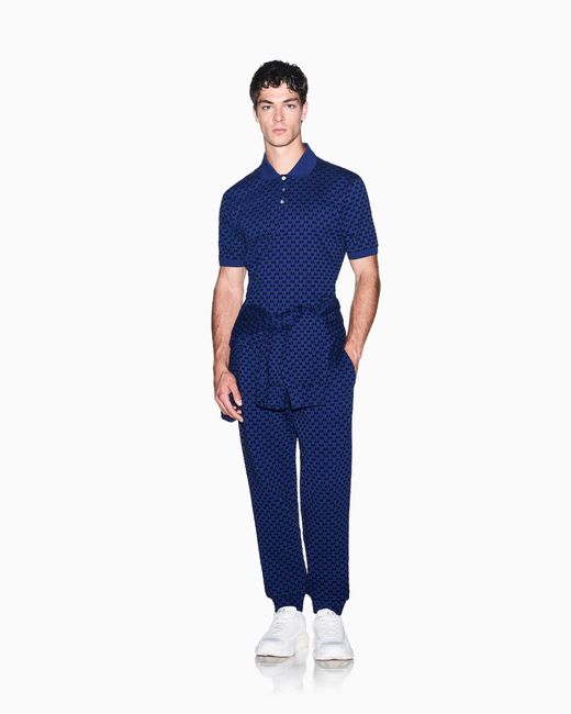 ARMANI EXCHANGE Blue Regular Fit Polo Shirt for men