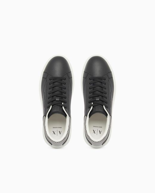 ARMANI EXCHANGE Blue Sneakers With An All-Over Print for men