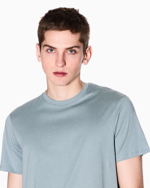 Camiseta Slim Fit De Algodón Pima ARMANI EXCHANGE de hombre de color Blue