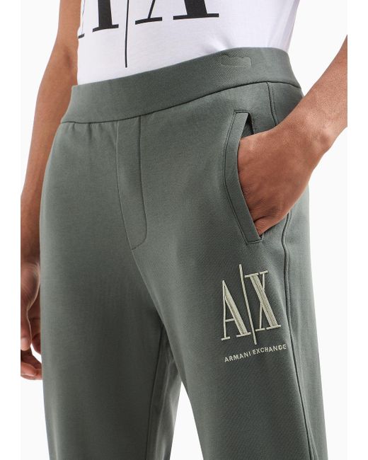 Armani Exchange Gray Icon Logo Cotton Sweatpants for men