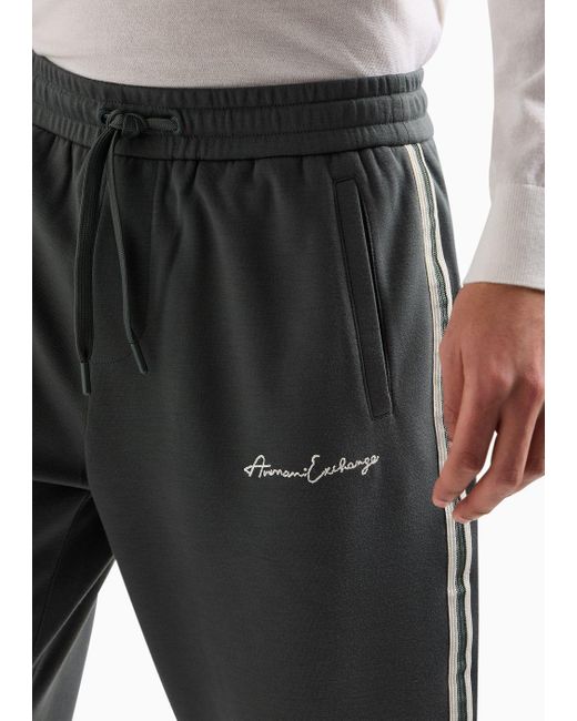 Armani Exchange Gray Signature Logo Jogger Trousers for men