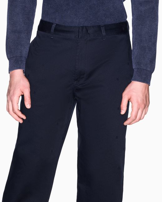 ARMANI EXCHANGE Blue Cotton Trousers for men