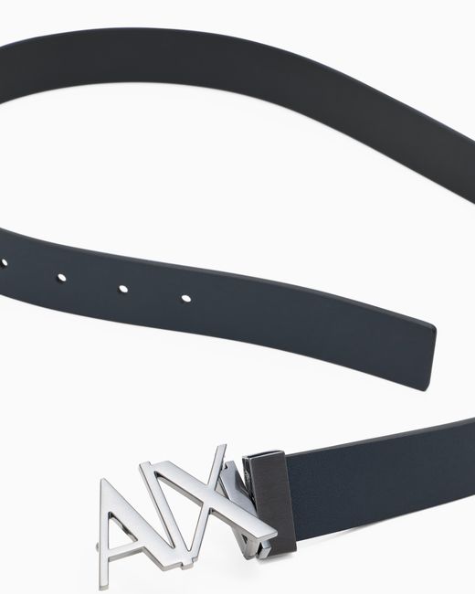 ARMANI EXCHANGE Gürtel Aus Glattem Leder Mit Einer Logoschnalle Aus Metall in White für Herren