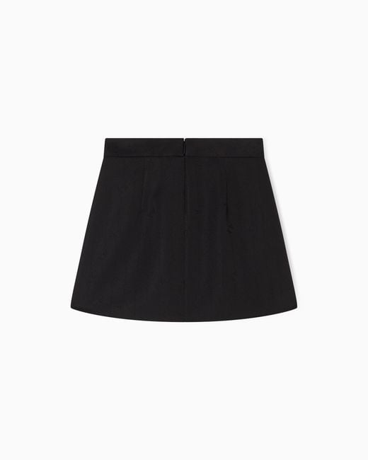 ARMANI EXCHANGE Black Jacquard Logo Mini Skirt