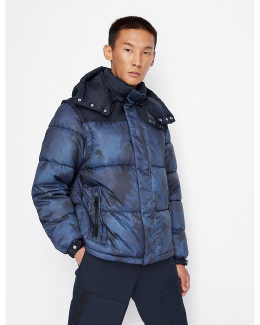 Armani Exchange Synthetic Recycled Nylon Camouflage Puffer Jacket in ...